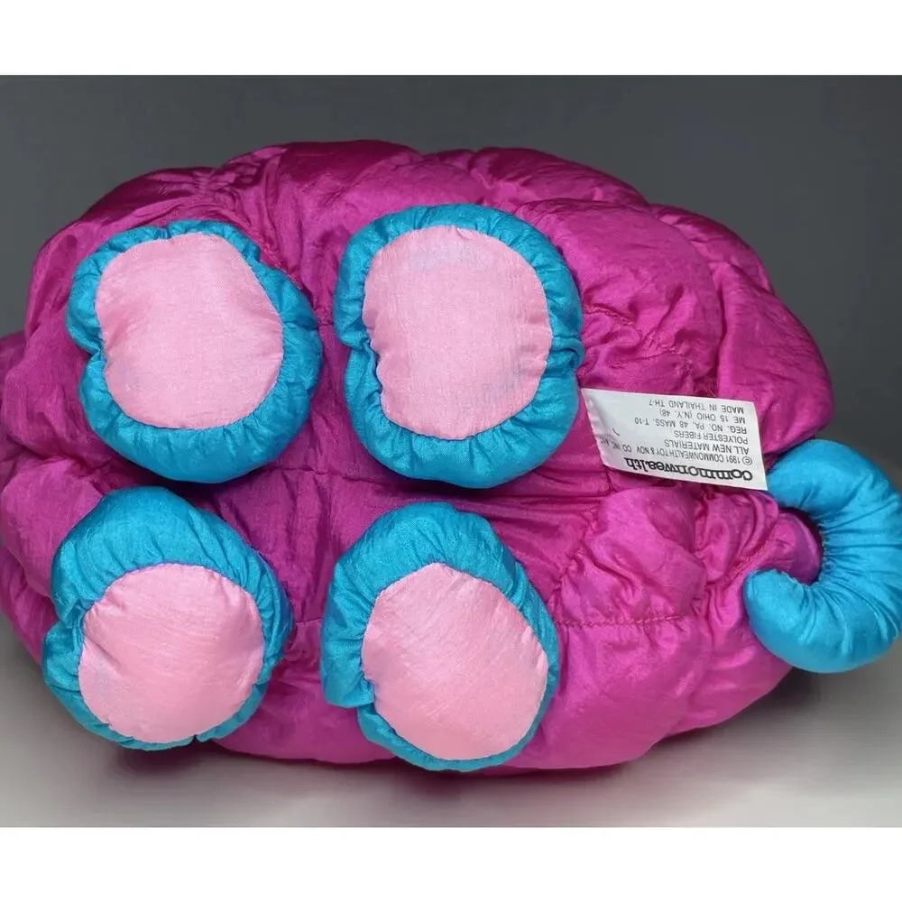 Vintage 1991 Commonwealth Hot Puffs Pink Pig Parachute Plush 10” Puffalump Neon